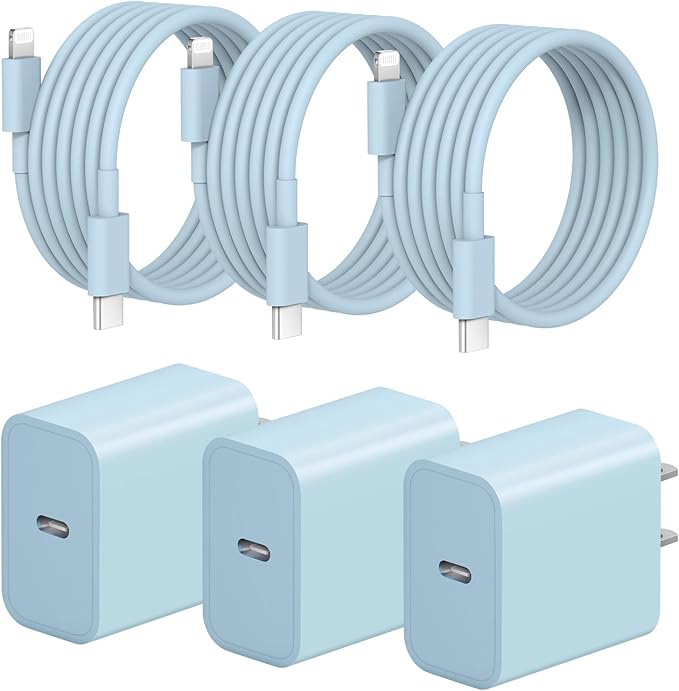 iPhone Fast Charger 3+3Pack 20W USB C Wall Charger by STAMISH