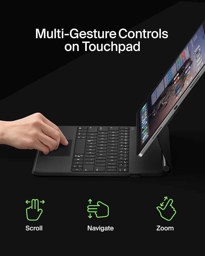 Belkin Pro Keyboard Case w/Magnetic Stand, Backlit Bluetooth Keyboard, Magnetic - Image 4