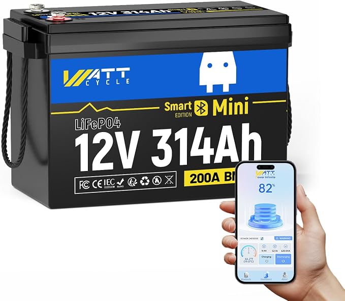 12V 314Ah Lithium LiFePO4 Battery Mini by Wattcycle