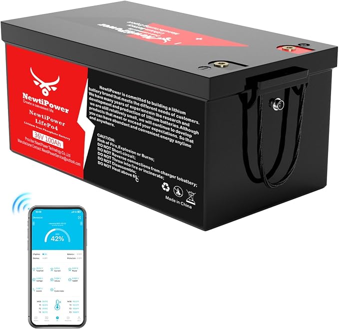 36V 100Ah Golf Cart Lithium LiFePO4 Battery by NewtiPower