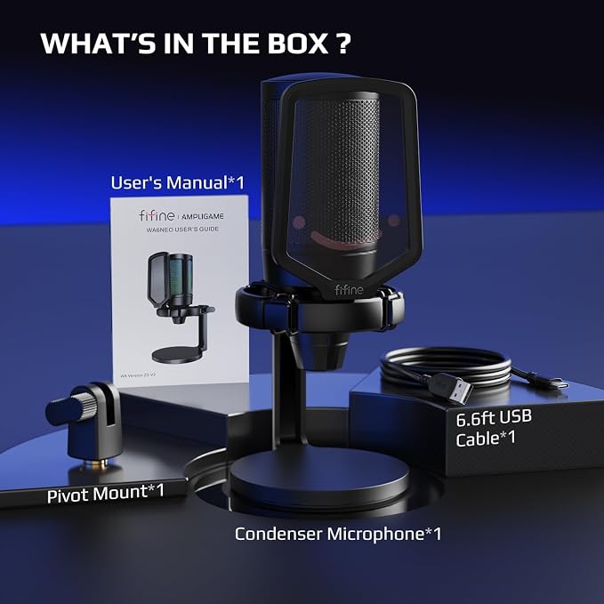 Fifine USB Microphone for PC Gaming, Computer Desktop Streaming Microphone - Image 9