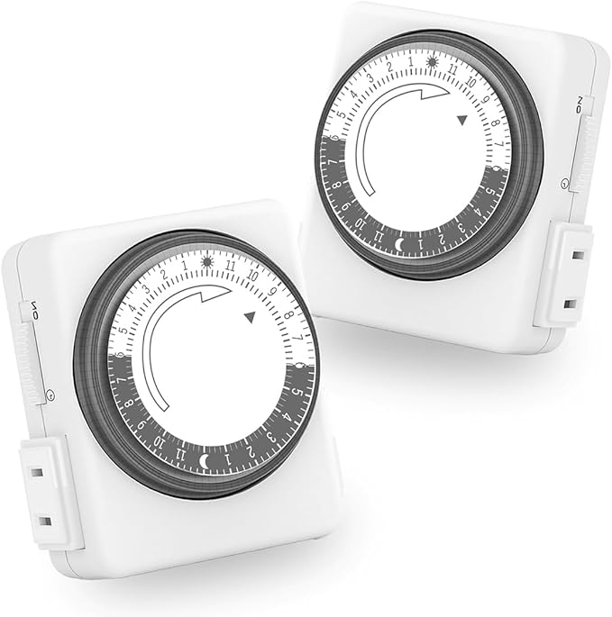 HBN Outlet Timer for Electrical Outlets Indoor, 24 Hour Mechanical Light Timers by HBN