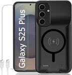 Battery Case for Galaxy S25 Plus, Slim Portable Protective Fast Charging Case by KCKEBLM