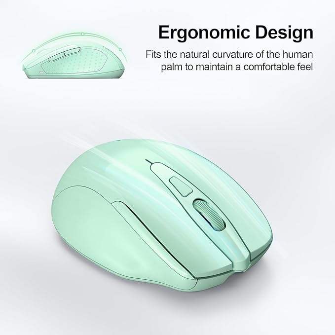 TECKNET Wireless Mouse Rechargeable 4800 DPI Silent USB A & Bluetooth Mouse 6 - Image 8