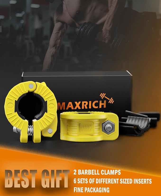 MAXRICH Barbell Clamp 1 inch Multiple Sizes & Adjustable Weight Clips - Image 7