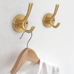 4 Packs Gold Coat Hooks, Decorative Towel Hooks, Heavy Duty Double Prong Wall - Image 4