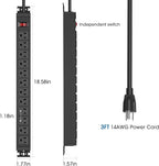 HHSOET Rotating Mountable Power Strip, 12 Outlet Wall Mount Surge Protector - Image 3