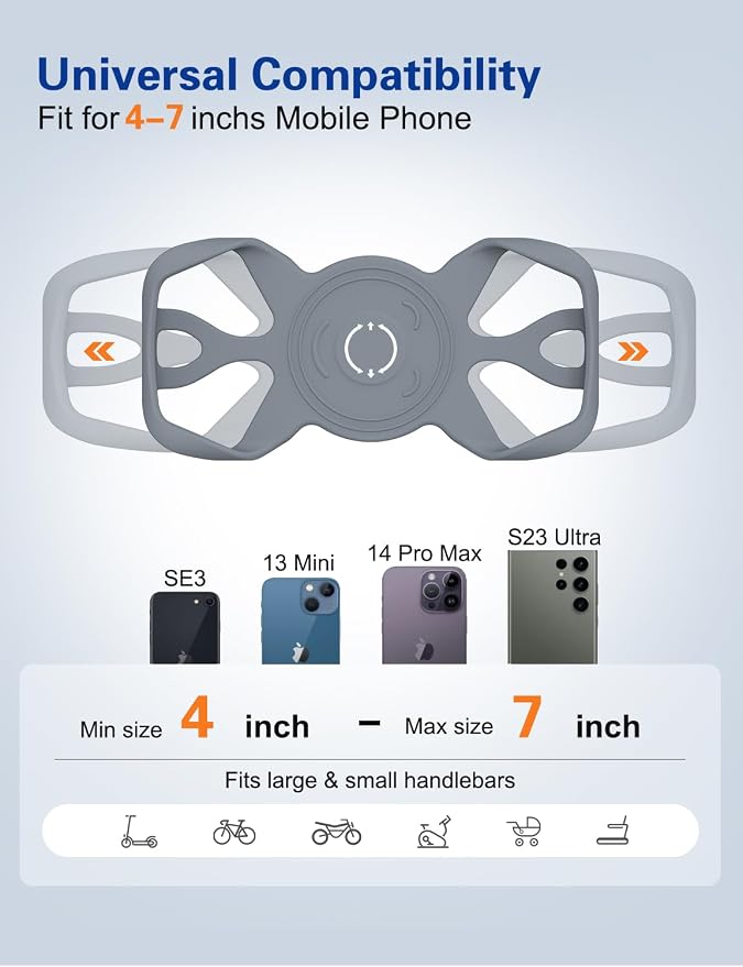 Bike Phone Mount Holder, Detachable Bicycle- 360° Rotatable, Cell Phone Mount - Image 4