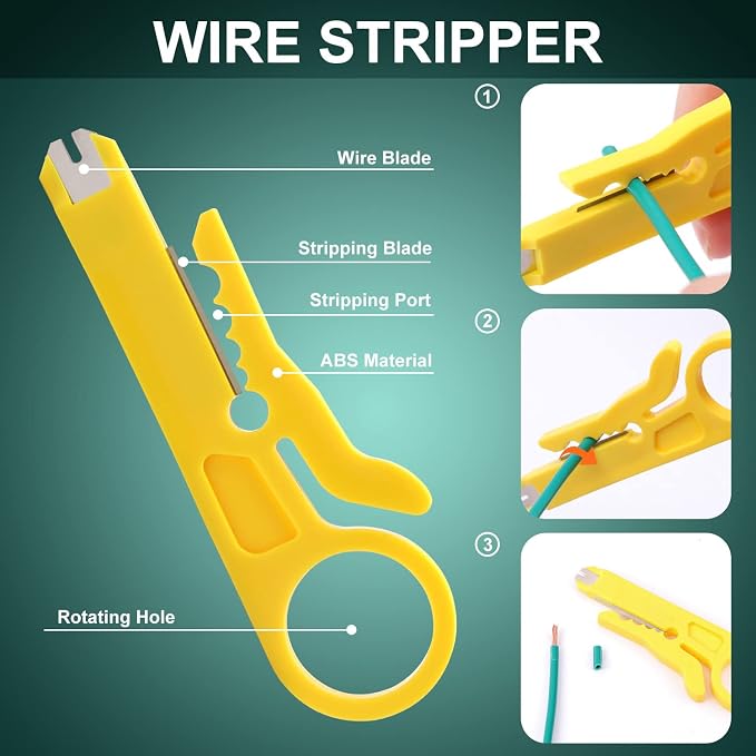 Delgada rj45 Crimp Tool with 50PCS Pass Through Connectors, - Image 6