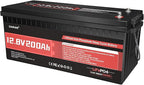 12V 200Ah LiFePO4 Lithium Battery, 200A BMS, Max.2560W Load Power, 15000+ Deep by Dumfume