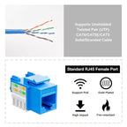 Iwillink 10Gbps Cat6 Keystone Jack 10-Pack, RJ45 90-Degree Ethernet Coupler - Image 3
