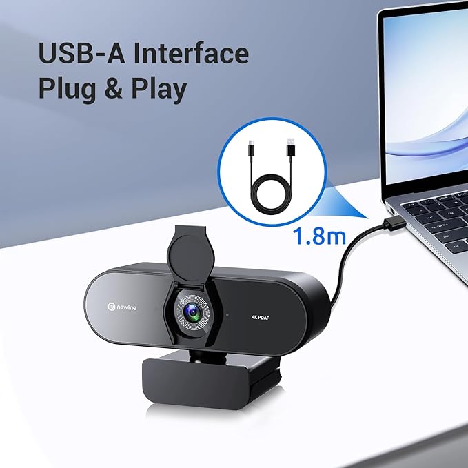 N newline 4K Webcam for PC, PDAF/CDAF Autofocus, 1080P@60FPS, 79° FOV, Auto - Image 6