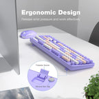 KNOWSQT Wireless Keyboard and Mouse Combo Purple - Image 2