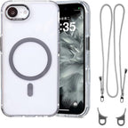 for iPhone 16e Case with Adjustable Phone Lanyard Strap, Compatible with MagSafe by QATYYY