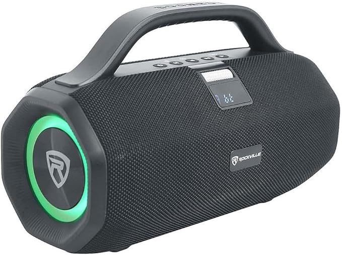 Rockville SONIC-50L Portable Bluetooth Speaker, 50W Stereo Sound, Dual LED Rings by Rockville