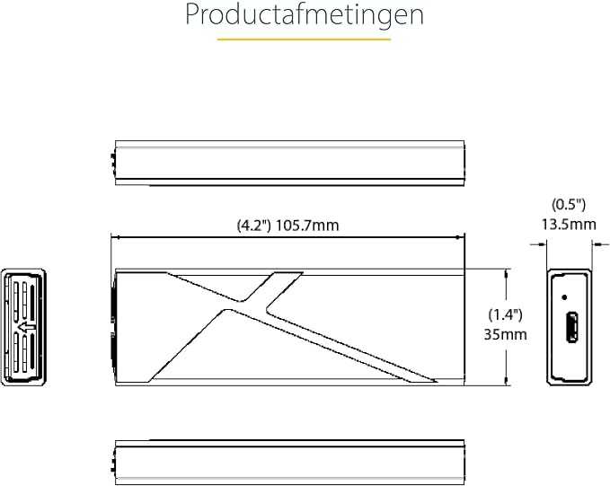 StarTech.com USB-C 10Gbps to M.2 NVMe or M.2 SATA SSD Enclosure - Image 8