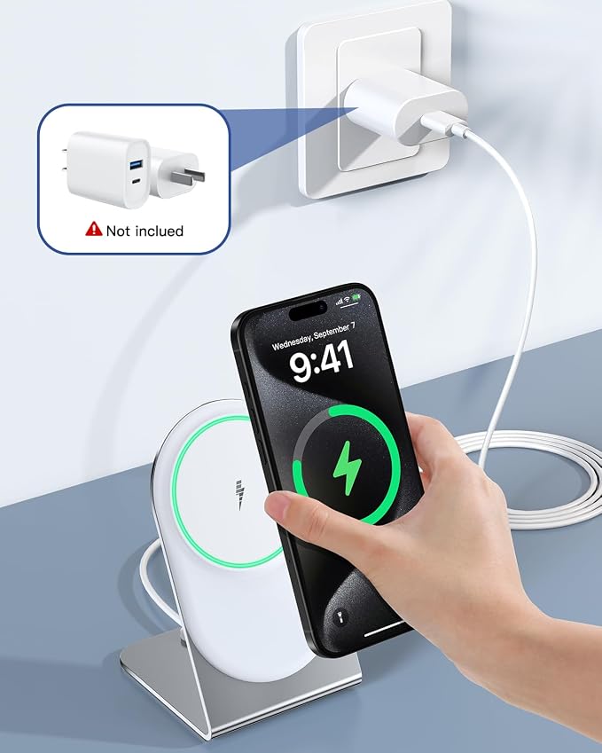 Magnetic Wireless Charger Stand Certified 15W Fast Mag-Safe Charger - Image 5
