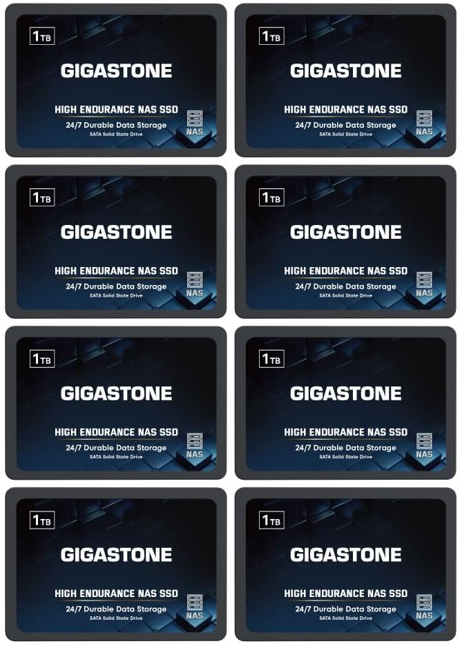 Gigastone 1TB NAS SSD Drive 24/7 Durable TLC High Endurance RAID Data Storage by Gigastone