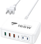 165W USB C Charging Station 6-Port GaN USB C Charger, PD 100W Laptop Hub Wall by AIONE