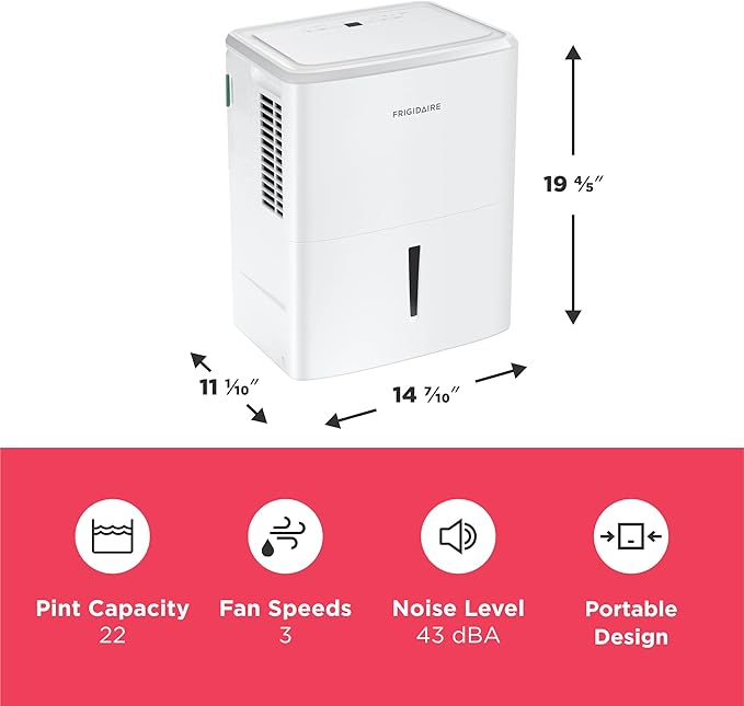 Frigidaire 22-Pint Portable Dehumidifier - Image 3