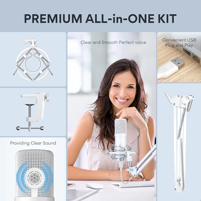 MAONO USB Microphone, 192kHz/24bit Plug & Play PC Computer Podcast Condenser - Image 8