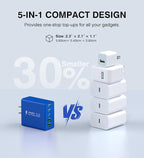 50W USB C Fast Charger Cube, 2 Pack PD+QC Charging Block Power Adapter 5 Port - Image 7