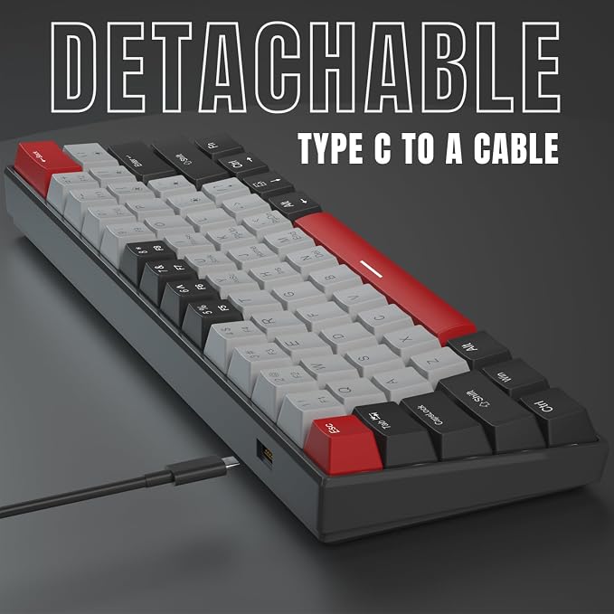 60% Mechanical Gaming Keyboard, Mixed Color Keycaps Gaming Keyboard - Image 6