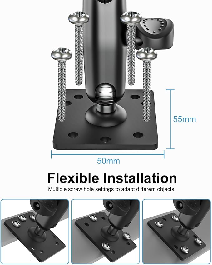 woleyi Anti Theft Heavy Duty Drill Base Tablet Holder Car Mount Dashboard - Image 4
