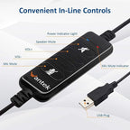 USB Headset with Microphone Noise Cancelling & Audio Controls, Computer - Image 3