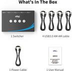 eKL USB 3.0 Switch 4 Computers Share 4 USB 3.0 Ports USB Switcher - Image 8