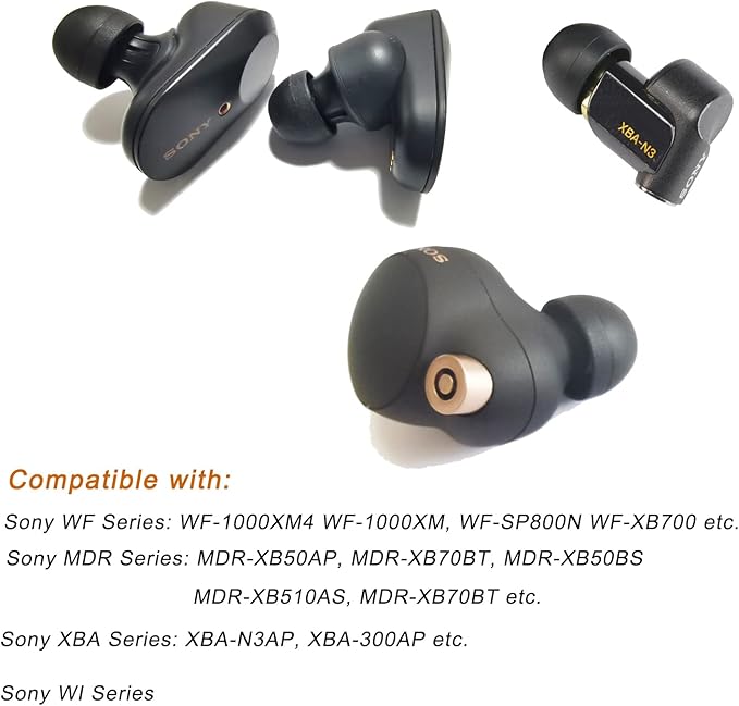 Silicone Ear Tips for Sony Earbuds Replacement for WF-1000XM4 WF-1000XM5 - Image 4
