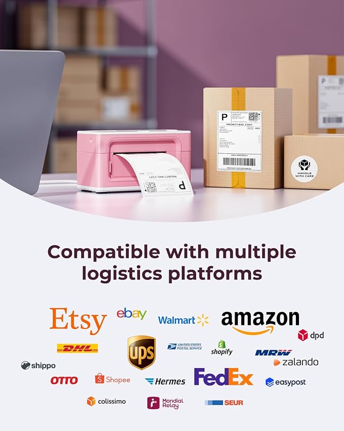 MUNBYN Bluetooth Thermal Label Printer 941B, Wireless 300DPI 4x6 Shipping Label - Image 6