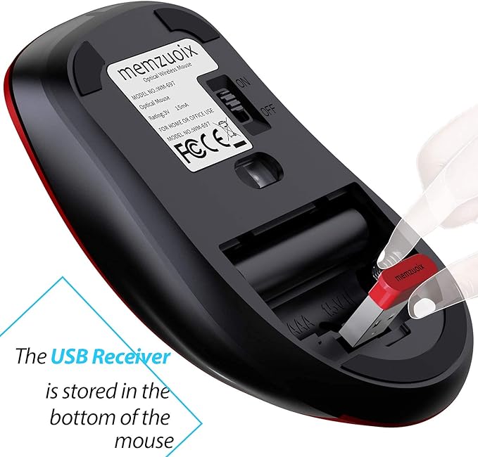 memzuoix 2.4G Wireless Mouse, 1400 DPI Mobile Optical Cordless Mouse - Image 5