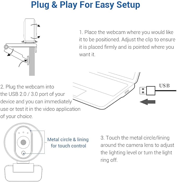 NexiGo N680E 1080P Webcam with Ring Light, Privacy Cover and Dual Microphone - Image 9