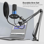 FIFINE USB Recording PC Microphone Kit, Computer Condenser Cardioid Mic on Mac - Image 9
