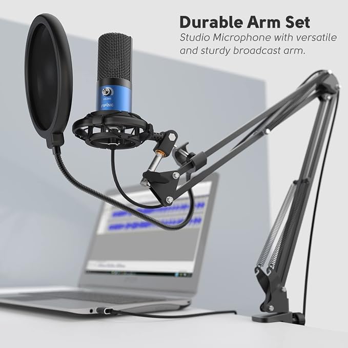 FIFINE USB Recording PC Microphone Kit, Computer Condenser Cardioid Mic on Mac - Image 9