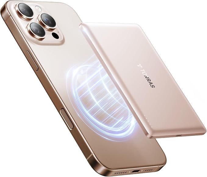 TORRAS MiniMag Power Bank, Ultra Slim 5, 000mAh Wireless Portable Charger by TORRAS