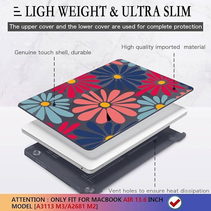 CISSOOK Compatible with MacBook Air 13 inch Case 2025 2024 2023 2022 Release M4 - Image 3