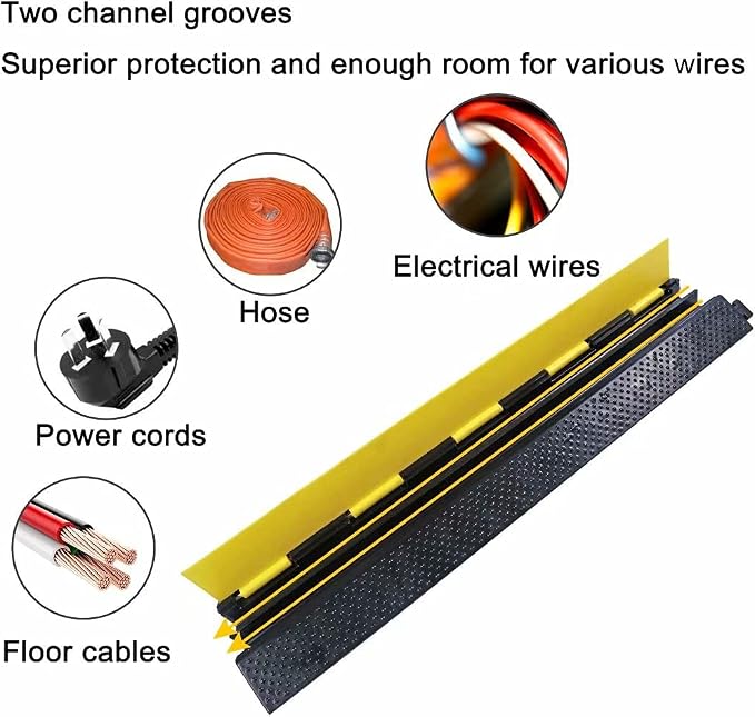 Rubber Cable Ramp Cord Cover Cable Protector Ramps Wire Hose Protective 2 - Image 5