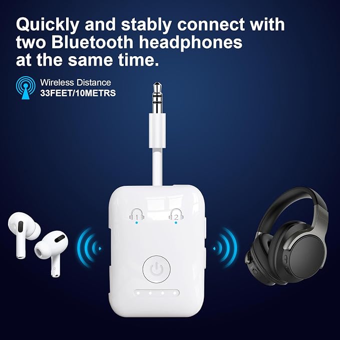 Premium Bluetooth 5.4 Transmitter, Airplane Wireless Adapter, Supports 2 - Image 8