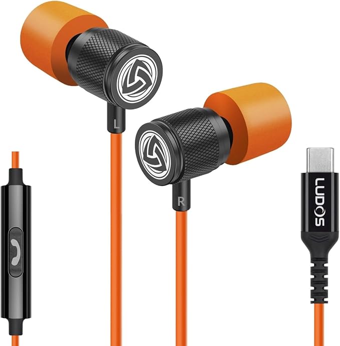 LUDOS Ultra USB C Headphones for iPhone 16 15 Pro Max Plus iPad Pro, 5 Years by Ludos