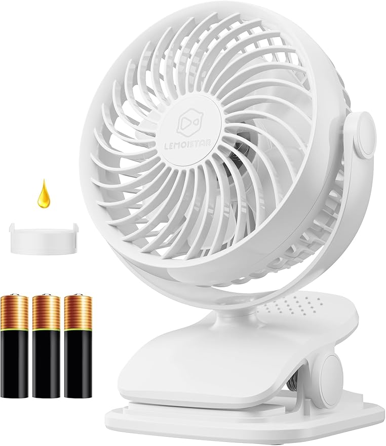 Shinebella AA Battery Powered Clip on Fan by Shinebella