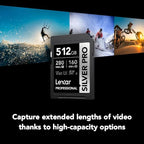 Lexar 512GB Professional SILVER PRO SD Card, Full HD, - Image 3