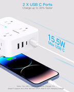 HANYCONY Extension Cord 20 Ft, Power Strip Surge Protector - Image 4
