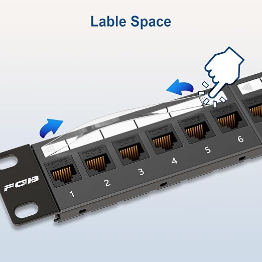 FGB 10Gbps Patch Panel 24 Port, Cat6 Keystone Patch Panel, 1U - Image 3