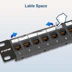 FGB 10Gbps Patch Panel 24 Port, Cat6 Keystone Patch Panel, 1U - Image 3
