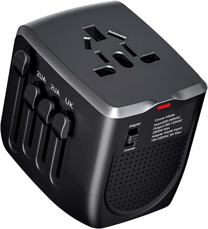 International Travel Adapter Voltage Converter to Step Down 230V to 120V by WAUDM