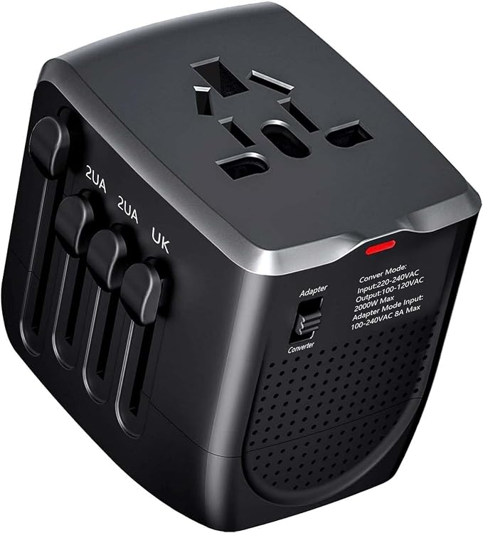 International Travel Adapter Voltage Converter to Step Down 230V to 120V by WAUDM