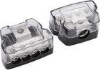 4 Way Power Distribution Block 1x 0/2/4 Gauge in 4X 4/8/10 Gauge Out Nickel - Image 7