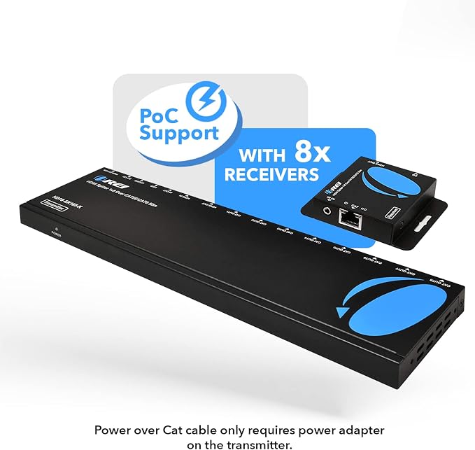 OREI 4K 1x8 HDMI Extender Splitter Multiple Over CAT 6/7 Cable - Image 4